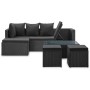 Set de muebles de jardín 4 pzas y cojines ratán sintético negro de vidaXL, Conjuntos de jardín - Ref: Foro24-46105, Precio: 3...