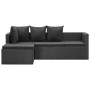 Set de muebles de jardín 4 pzas y cojines ratán sintético negro de vidaXL, Conjuntos de jardín - Ref: Foro24-46105, Precio: 3...