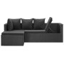 Set de muebles de jardín 4 pzas y cojines ratán sintético negro de vidaXL, Conjuntos de jardín - Ref: Foro24-46105, Precio: 3...