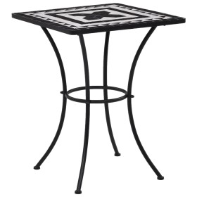 Black and white ceramic mosaic bistro table 60 cm by vidaXL, Garden tables - Ref: Foro24-46707, Price: 99,60 €, Discount: %