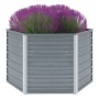 Arriate de jardín de acero galvanizado gris 129x129x77 cm de vidaXL, Maceteros y jardineras - Ref: Foro24-44856, Precio: 53,5...