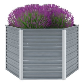 Gray galvanized steel garden bed 129x129x77 cm by vidaXL, Pots and planters - Ref: Foro24-44856, Price: 53,57 €, Discount: %