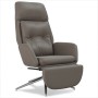 Sillón de relax y reposapiés cuero auténtico y sintético gris de vidaXL, Sillones - Ref: Foro24-3097745, Precio: 211,85 €, De...