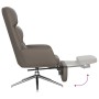 Relaxation armchair and footrest in gray genuine and synthetic leather by vidaXL, Armchairs - Ref: Foro24-3097745, Price: 211...