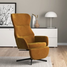 Relaxation armchair with brown velvet footrest by vidaXL, Armchairs - Ref: Foro24-3097503, Price: 150,99 €, Discount: %