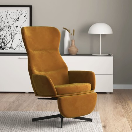 Sillón de relax con reposapiés terciopelo marrón de vidaXL, Sillones - Ref: Foro24-3097503, Precio: 150,99 €, Descuento: %