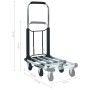 Folding silver aluminum transport cart 150 kg by vidaXL, Stairs on wheels - Ref: Foro24-146448, Price: 91,67 €, Discount: %