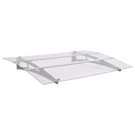 Marquesina puerta policarbonato plata y transparente 120x90 cm de vidaXL, Toldos - Ref: Foro24-144828, Precio: 100,81 €, Desc...