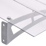 Türvordach aus silbernem und transparentem Polycarbonat, 120 x 90 cm von vidaXL, Markisen - Ref: Foro24-144828, Preis: 100,81...