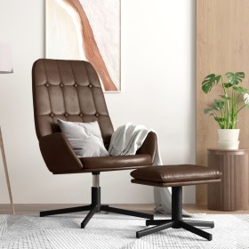 Sillón de relax con reposapiés cuero artificial marrón brillo de vidaXL, Sillones - Ref: Foro24-3097716, Precio: 123,99 €, De...