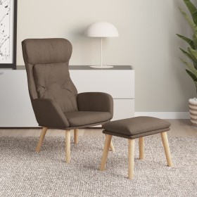 Sillón de relax con taburete de tela gris taupé de vidaXL, Sillones - Ref: Foro24-3097759, Precio: 151,10 €, Descuento: %