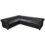 Sofá de esquina Chesterfield 6 plazas cuero artificial negro de vidaXL, Sofás - Ref: Foro24-243617, Precio: 958,99 €, Descuen...