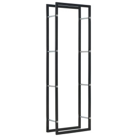 Black steel firewood rack 50x20x150 cm by vidaXL, Firewood bags and holders - Ref: Foro24-284699, Price: 60,99 €, Discount: %