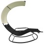 Double rocking sun lounger with black and cream canopy by vidaXL, Loungers - Ref: Foro24-317587, Price: 209,17 €, Discount: %