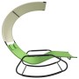 Double rocking lounger with green and cream canopy by vidaXL, Loungers - Ref: Foro24-317590, Price: 209,17 €, Discount: %