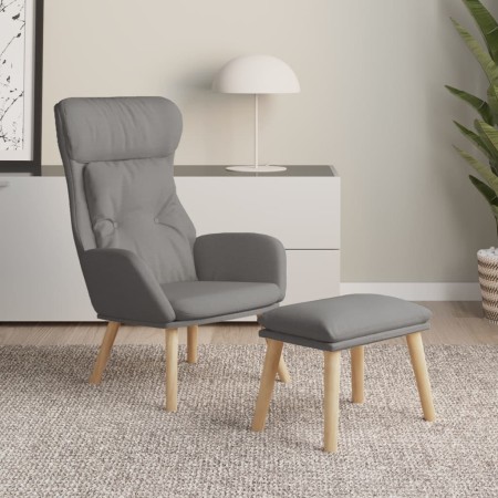 Relaxation armchair with light gray fabric stool by vidaXL, Armchairs - Ref: Foro24-3097750, Price: 136,99 €, Discount: %