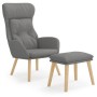 Relaxation armchair with light gray fabric stool by vidaXL, Armchairs - Ref: Foro24-3097750, Price: 136,99 €, Discount: %