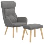 Relaxation armchair with light gray fabric stool by vidaXL, Armchairs - Ref: Foro24-3097750, Price: 136,99 €, Discount: %