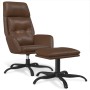 Sillón de relax con reposapiés cuero artificial marrón brillo de vidaXL, Sillones - Ref: Foro24-3097747, Precio: 129,54 €, De...