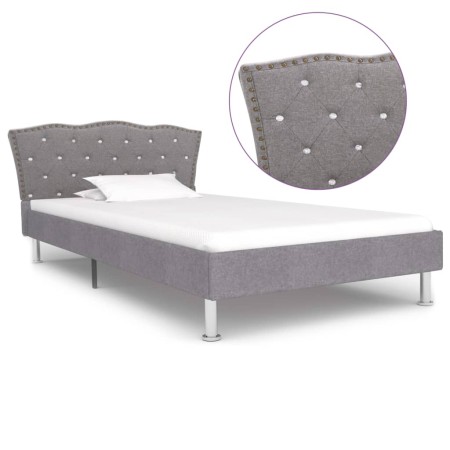 Light gray fabric bed frame 90x200 cm by vidaXL, Beds and slatted bases - Ref: Foro24-280537, Price: 164,39 €, Discount: %