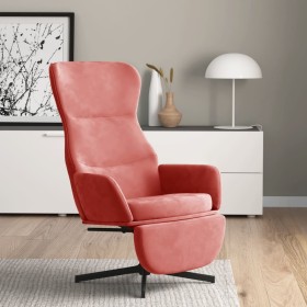 Sillón de relax con reposapiés terciopelo rosa de vidaXL, Sillones - Ref: Foro24-3097499, Precio: 115,99 €, Descuento: %