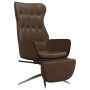 Relaxation armchair and footrest in shiny brown artificial leather by vidaXL, Armchairs - Ref: Foro24-3097722, Price: 113,15 ...