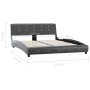 Estructura de cama de cuero sintético gris 140x200 cm de vidaXL, Camas y somieres - Ref: Foro24-280324, Precio: 192,21 €, Des...