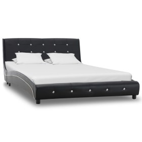 Black synthetic leather bed frame 120x200 cm by vidaXL, Beds and slatted bases - Ref: Foro24-280318, Price: 190,99 €, Discoun...