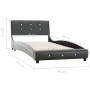 Estructura de cama de cuero sintético gris 90x200 cm de vidaXL, Camas y somieres - Ref: Foro24-280322, Precio: 159,43 €, Desc...