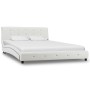 Estructura de cama de cuero sintético blanco 140x200 cm de vidaXL, Camas y somieres - Ref: Foro24-280314, Precio: 230,77 €, D...