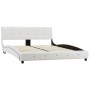 Estructura de cama de cuero sintético blanco 140x200 cm de vidaXL, Camas y somieres - Ref: Foro24-280314, Precio: 230,77 €, D...