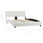 Estructura de cama de cuero sintético blanco 140x200 cm de vidaXL, Camas y somieres - Ref: Foro24-280314, Precio: 230,77 €, D...