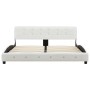 Estructura de cama de cuero sintético blanco 160x200 cm de vidaXL, Camas y somieres - Ref: Foro24-280315, Precio: 237,26 €, D...