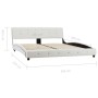 Estructura de cama de cuero sintético blanco 160x200 cm de vidaXL, Camas y somieres - Ref: Foro24-280315, Precio: 237,26 €, D...