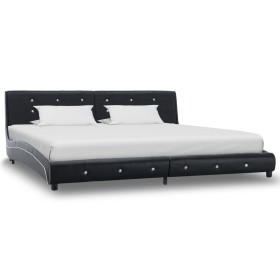 Black synthetic leather bed frame 180x200 cm by vidaXL, Beds and slatted bases - Ref: Foro24-280321, Price: 226,44 €, Discoun...