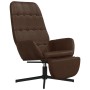 Relaxation armchair and footrest in shiny brown artificial leather by vidaXL, Armchairs - Ref: Foro24-3097718, Price: 103,99 ...