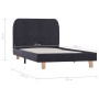 Estructura de cama de tela gris oscuro 90x200 cm de vidaXL, Camas y somieres - Ref: Foro24-280866, Precio: 119,16 €, Descuent...