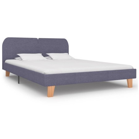 Estructura de cama de tela gris claro 160x200 cm de vidaXL, Camas y somieres - Ref: Foro24-280874, Precio: 176,99 €, Descuent...