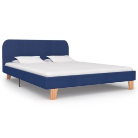 Blue fabric bed frame 140x200 cm by vidaXL, Beds and slatted bases - Ref: Foro24-280878, Price: 167,00 €, Discount: %