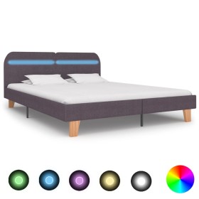 Bed frame with LED taupe fabric 180x200 cm by vidaXL, Beds and slatted bases - Ref: Foro24-280915, Price: 174,99 €, Discount: %