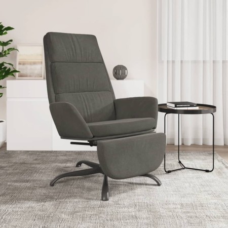 Relaxation armchair with dark gray velvet footrest by vidaXL, Armchairs - Ref: Foro24-3097909, Price: 119,99 €, Discount: %