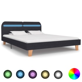 Estructura de cama con LED tela gris oscuro 180x200 cm de vidaXL, Camas y somieres - Ref: Foro24-280895, Precio: 174,72 €, De...