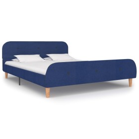 Blue fabric bed frame 140x200 cm by vidaXL, Beds and slatted bases - Ref: Foro24-280928, Price: 180,93 €, Discount: %