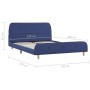 Estructura de cama de tela azul 140x200 cm de vidaXL, Camas y somieres - Ref: Foro24-280928, Precio: 180,93 €, Descuento: %