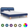 Estructura de cama con LED tela azul 160x200 cm de vidaXL, Camas y somieres - Ref: Foro24-280904, Precio: 169,99 €, Descuento: %