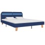 Estructura de cama con LED tela azul 160x200 cm de vidaXL, Camas y somieres - Ref: Foro24-280904, Precio: 169,99 €, Descuento: %