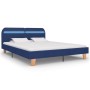 Estructura de cama con LED tela azul 160x200 cm de vidaXL, Camas y somieres - Ref: Foro24-280904, Precio: 169,99 €, Descuento: %