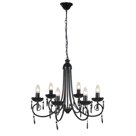 Black ceiling chandelier with crystals and six elegant spotlights by vidaXL, chandeliers - Ref: Foro24-240689, Price: 73,69 €...