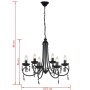 Black ceiling chandelier with crystals and six elegant spotlights by vidaXL, chandeliers - Ref: Foro24-240689, Price: 73,69 €...