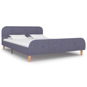 Estructura de cama de tela gris claro 140x200 cm de vidaXL, Camas y somieres - Ref: Foro24-280923, Precio: 147,77 €, Descuent...